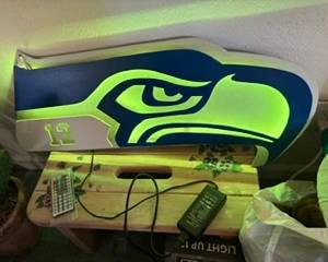 Light up Seahawks sign and other collectables