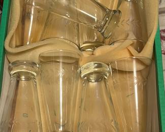vintage etched glassware