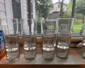 vintage etched numbered glasses