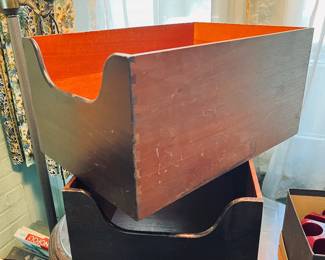 vintage wood dovetailed large file boxes