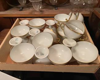 Bavaria White & gold sherbet cups & bouillon cups