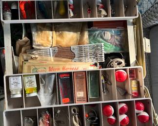 vintage full tackle boxes