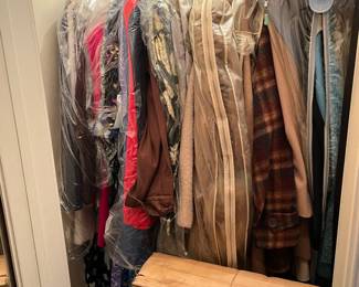 vintage women's clothes, dresses, furs