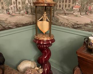 antique art deco lamp on marble base