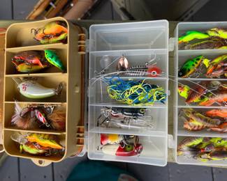 vintage full tackle boxes