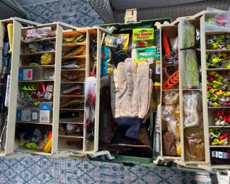 vintage full tackle boxes