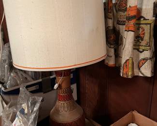 Pair MCM ceramic lamps