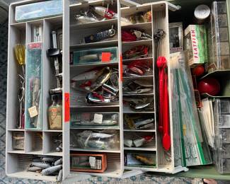 vintage full tackle boxes
