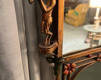 antique iron console table with mirror and integrated light