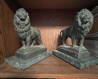 cast metal lions