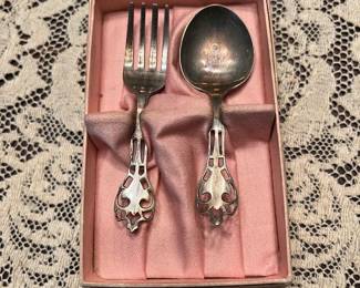 antique baby spoon & fork