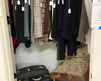 Designer Coats and Vintage Luggage