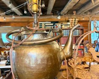 Brass Teapot Lamp
