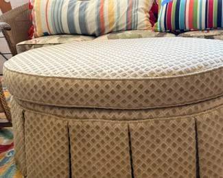 Vintage upholstered cocktail ottoman