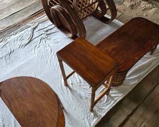 Vintage rattan/bent bamboo living room set