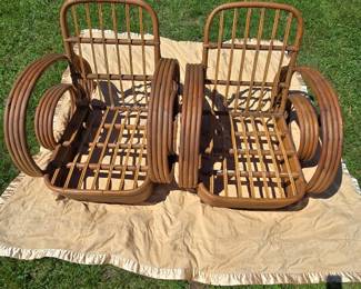 Vintage rattan/bent bamboo living room set
