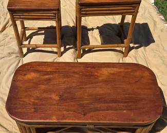 Vintage rattan/bent bamboo living room set