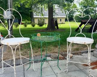 Vintage wrought iron bistro or garden set