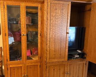 Oak display cabinets