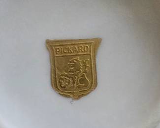 Pickard label on the bottom of the gold trimmed cream & sugar bowls in previous picture