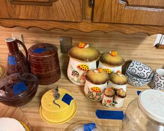 Sears mushroom canister set