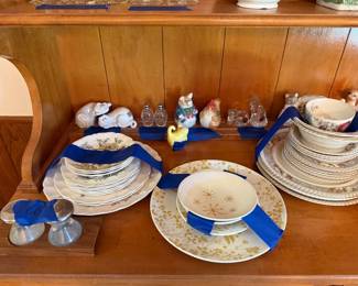 Antique china and salt and pepper shakers