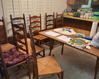 Ladder back chairs and table