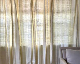 Quince Ivory Raw Silk Curtains, 102" and 96" available