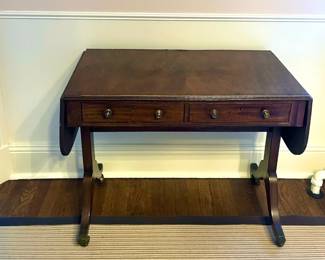 Antique Duncan Phyfe Style Inlay Drop Leaf Side Table/Small Server