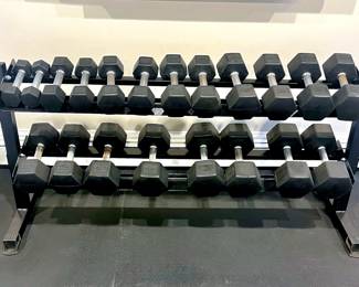 American Fitness 5-50 lb Weights with Rack