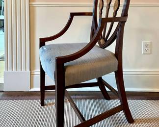 Set of 10 Antique Shield Back Hepplewhite Style Dining Chairs