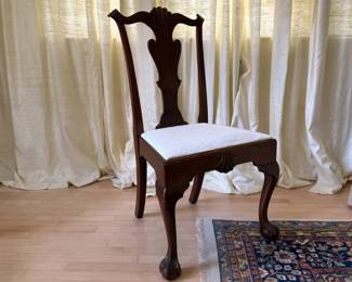 Chippendale Style Side Chair with Shell Motif & Ball and Claw Feet