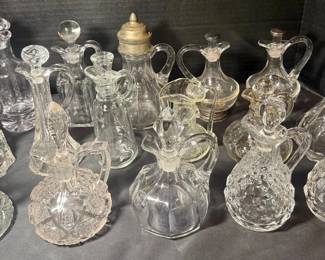 Manganese Glass Oil  Vinegar Bottles