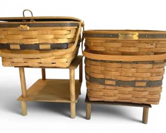 Longaberger Baskets w Wooden Stands