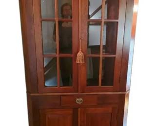Cassady Furniture Cherry Reproduction Corner Cabinet w Key