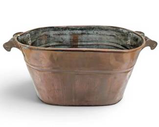 Copper Wash Tub w Wood Handles