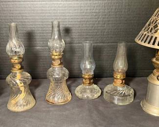 OldFashioned Glass  Metal Oil Lamps