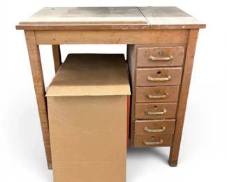 Drafting Wooden Work Table w Storage