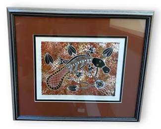 Framed Aboriginal Platypus Art