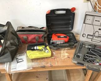 Porter Cable Finish Nailer, Black  Decker Jigsaw, Rotozip Spiral Saw, and More