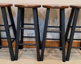 Four WoodTopped Barstools