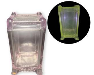 EAPG Manganese Purple Lidded Glass Jar