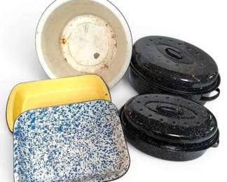 Enamelware Dishes, Pot  More