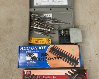 Two Unopened Dovetail Jig Kits  Box of Drill Bits