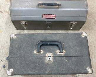 Two Tool Boxes Filled With Tools