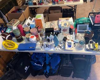 candles, suitcases, office misc