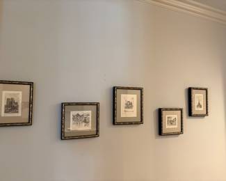 Series of 5 Parisian prints