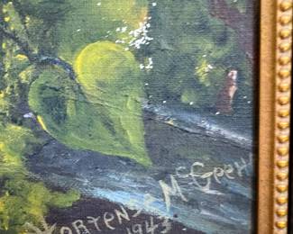 signature on Vintage Parisian artwork - 1943