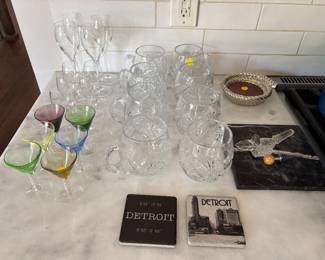 Crystal beer steins, Aperitif glassware, Detroit coasters and more!