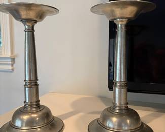Arte Italica pewter candle holders - tapper or pillar